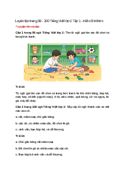 Luyện tập trang 99, 100 Tiếng Việt lớp 2 Tập 1 – Kết nối tri thức