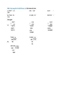Đặt tính rồi tính:  2057 × 13;  428 × 125; 3167 × 204