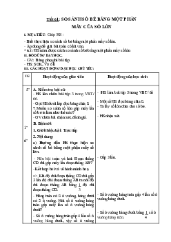 Giáo án Toán lớp 3 Tuần 13 mới nhất