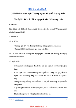 TOP 14 bài Giải thích câu tục ngữ Thương người như thể thương thân 2024 SIÊU HAY