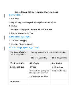 Giáo án Luyện tập trang 77 (2024) mới nhất - Toán lớp 5