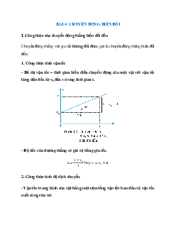 Lý thuyết Chuyển động biến đổi đều (Cánh diều 2024) hay, chi tiết | Vật Lí 10