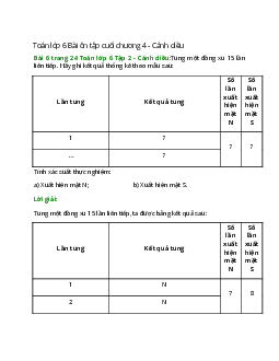 Bài 6 trang 24 Toán 6 Tập 2 | Cánh diều Giải toán lớp 6