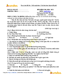 Đề thi học kì 1 môn Văn lớp 6 năm 2020 có đáp án đề 1