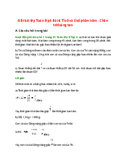 Giải SGK Toán 6 Bài 4 (Chân trời sáng tạo): Tỉ số và tỉ số phần trăm