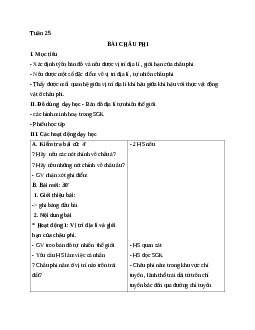Giáo án địa lý 5 bài châu Phi mới nhất