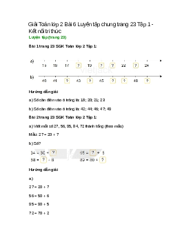 Giải SGK Toán lớp 2 Tập 1 trang 23, 24 Bài 6: Luyện tập chung | Kết nối tri thức