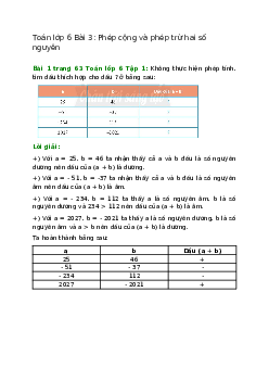 Bài 1 trang 63 Toán 6 Tập 1 | Chân trời sáng tạo Giải toán lớp 6