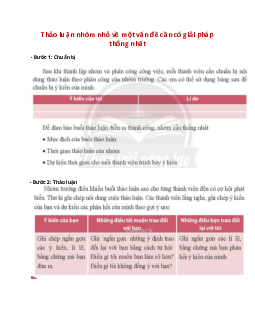 Soạn bài Thảo luận nhóm nhỏ về một vấn đề cần có giải pháp thống nhất – hay nhất Chân trời sáng tạo