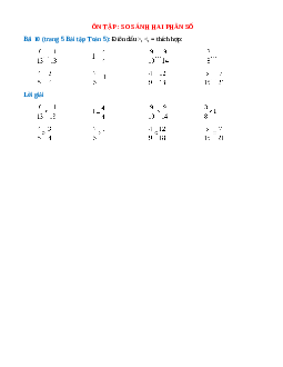 Điền dấu >, <, = thích hợp: 8/13 ... 11/13