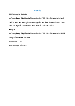Quang Trung đại phá quân Thanh vào năm 1789. Năm đó thuộc thế kỉ nào