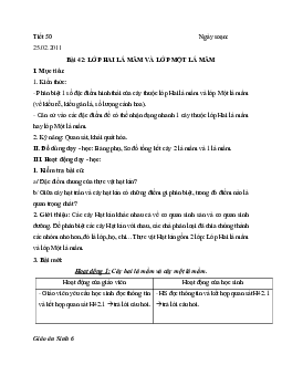 Giáo án Sinh học 6 Bài 42: Lớp Hai lá mầm và lớp Một lá mầm mới nhất - CV5512