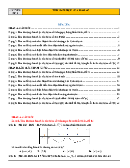 Các dạng toán về tính đơn điệu của hàm số thường gặp trong kỳ thi THPT Quốc gia