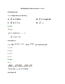 50 Bài tập Bảng căn bậc hai (có đáp án)- Toán 9