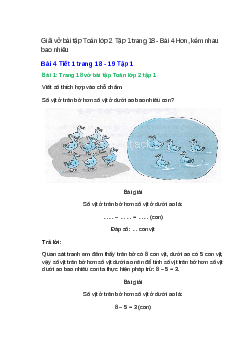 Vở bài tập Toán lớp 2 Tập 1 trang 18, 19, 20, 21 Bài 4: Hơn, kém nhau bao nhiêu | Kết nối tri thức