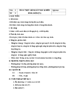 GIÁO ÁN CÔNG NGHỆ 9 BÀI 6: THỰC HÀNH LẮP MẠCH ĐIỆN BẢNG ĐIỆN (T1) MỚI NHẤT - CV5512