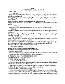 Giáo án Lịch sử 12 Bài 4 Các nước Đông Nam Á và Ấn Độ mới nhất