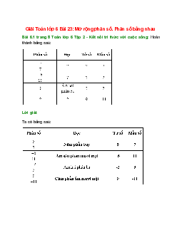 Bài 6.1 trang 8 Toán 6 Tập 2 | Kết nối tri thức Giải toán lớp 6