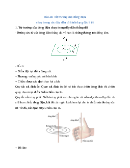 Lý thuyết Từ trường của dòng điện chạy trong các dây dẫn có hình dạng đặc biệt (mới 2023 + 37 câu trắc nghiệm) hay, chi tiết – Vật Lí 11