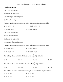 50 Bài tập Ôn tập về giải toán (có đáp án)- Toán 5