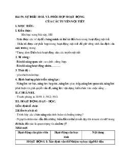 Giáo án Sinh học 8 Bài 59: Sự điều hòa và phối hợp hoạt động của các tuyến nội tiết mới nhất - CV5512