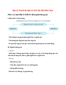 Địa Lí 10 Bài 40 (Lý thuyết và trắc nghiệm): Địa lí ngành thương mại