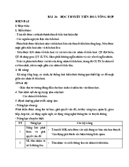 Giáo án Sinh học 12 Bài 26: Học thuyết tiến hóa tổng hợp hiện đại mới nhất