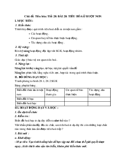 Giáo án Sinh học 8 Bài 28: Tiêu hóa ở ruột non mới nhất - CV5555