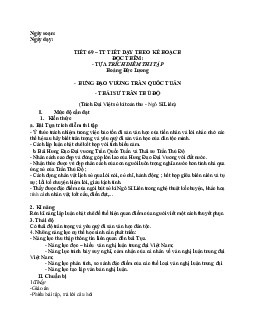Giáo án ngữ văn lớp 10 Tiết 68, 69: Tựa trích diễm thi tập