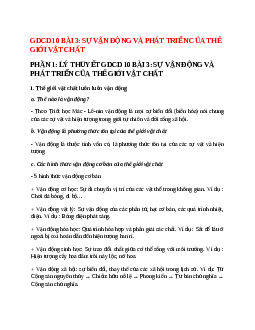 GDCD 10 Bài 3 (Lý thuyết và trắc nghiệm): Sự vận động và phát triển của thế giới vật chất