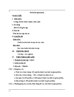 Giáo án Công Nghệ 7 Ôn tập học kì 2 (t6) mới nhất - CV5555