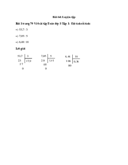 Đặt tính rồi tính: 53,7 : 3