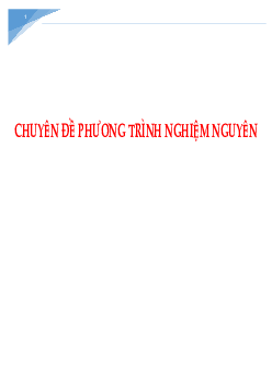 Các bài toán về phương trình nghiệm nguyên chọn lọc