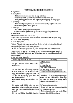 Giáo án Sinh học 8 Bài 23: Thực hành: Hô hấp nhân tạo mới, chuẩn nhất