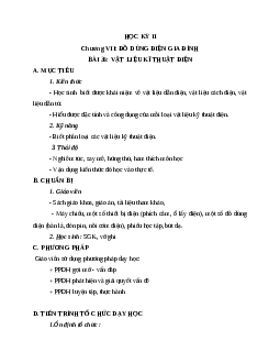 Giáo án Công Nghệ 8 Bài 36: Vật liệu kĩ thuật điện mới nhất