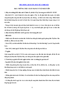 Đề cương ôn thi học kì 1 môn Lịch sử 8