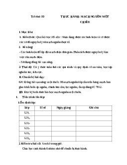 Giáo án công nghệ 12 thực hành: Mạch nguồn một chiều mới nhất