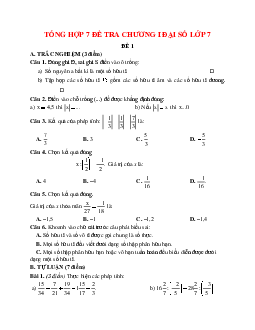 Tổng hợp 7 đề tra định kỳ toán 7