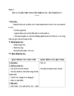 Giáo án lịch sử 5 bài 4: xã hội việt nam cuối thế kỉ xix - đầu thế kỉ xx mới nhất