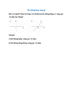 Dùng ê ke để kiểm tra hai đường thẳng có vuông góc với nhau hay không