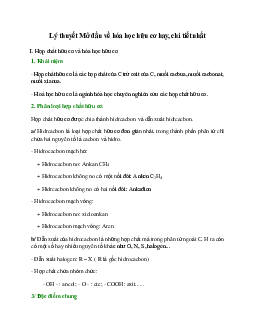 Lý thuyết Mở đầu về hóa học hữu cơ (mới 2023 + 16 câu trắc nghiệm) hay, chi tiết