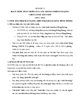 Lý thuyết môn Lịch sử 12: bài 19: Bước phát triển của cuộc kháng chiến toàn quốc chống thực dân Pháp (1951-1953) mới nhất