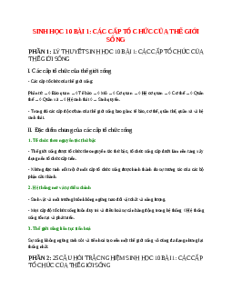 Sinh học 10 Bài 1 (Lý thuyết và trắc nghiệm): Các cấp tổ chức của thế giới sống