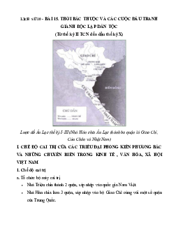 Lý thuyết Lịch sử 10: Bài 15: Thời Bắc thuộc và các cuộc đấu tranh giành độc lập dân tộc (Từ thế kỉ II TCN đến đầu thế kỉ X) mới nhất