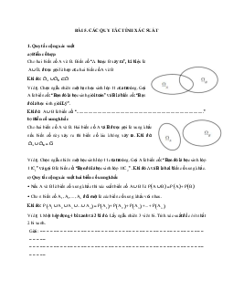 Phương pháp giải về Các quy tắc tính xác suất 2023 (lý thuyết và bài tập)
