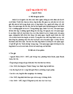 Chữ người tử tù - Tác giả tác phẩm – Ngữ văn lớp 11