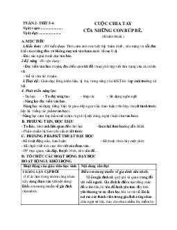 Giáo án ngữ văn lớp 7 Tuần 2 Tiết  5,  6: Cuộc chia tay của những con búp bê mới nhất