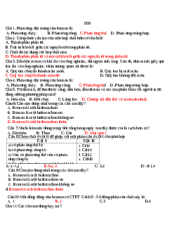 Bài tập ôn tập chương 4 hidrocacbon- nhiên liệu chọn lọc