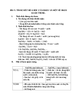 Lý thuyết Tính chất hóa học của bazơ (mới 2023 + 33 câu trắc nghiệm) hay, chi tiết – Hóa học 9