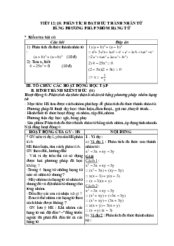 Giáo án Phân tích đa thức thành nhân tử bằng nhóm hạng tử (2024) - Toán 8